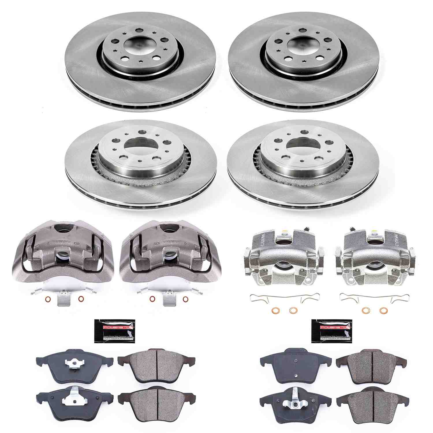 Power Stop 03-14 Volvo XC90 Front & Rear Autospecialty Kit w/Cals