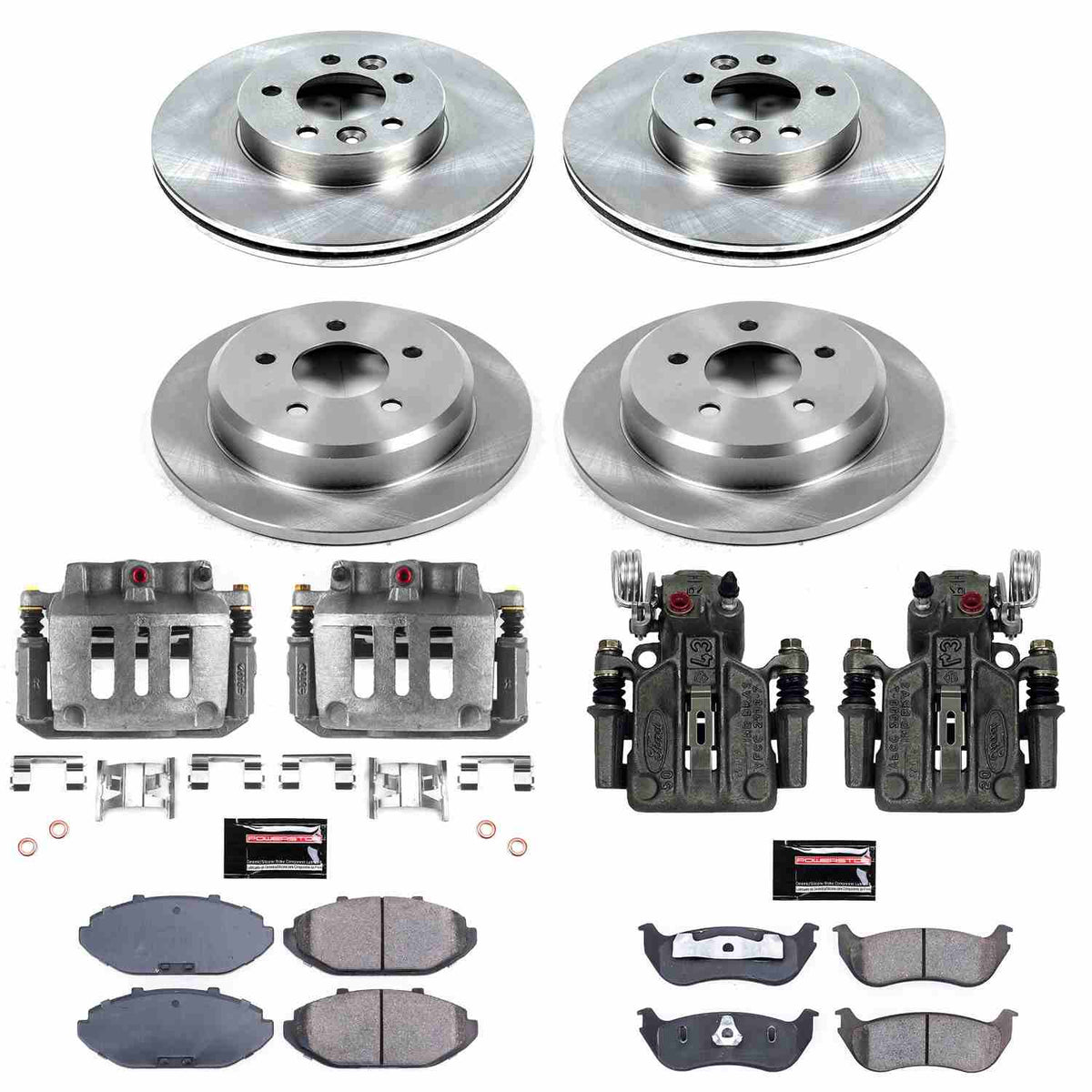 Power Stop 98-02 Ford Crown Victoria Front & Rear Autospecialty Kit w/Cals