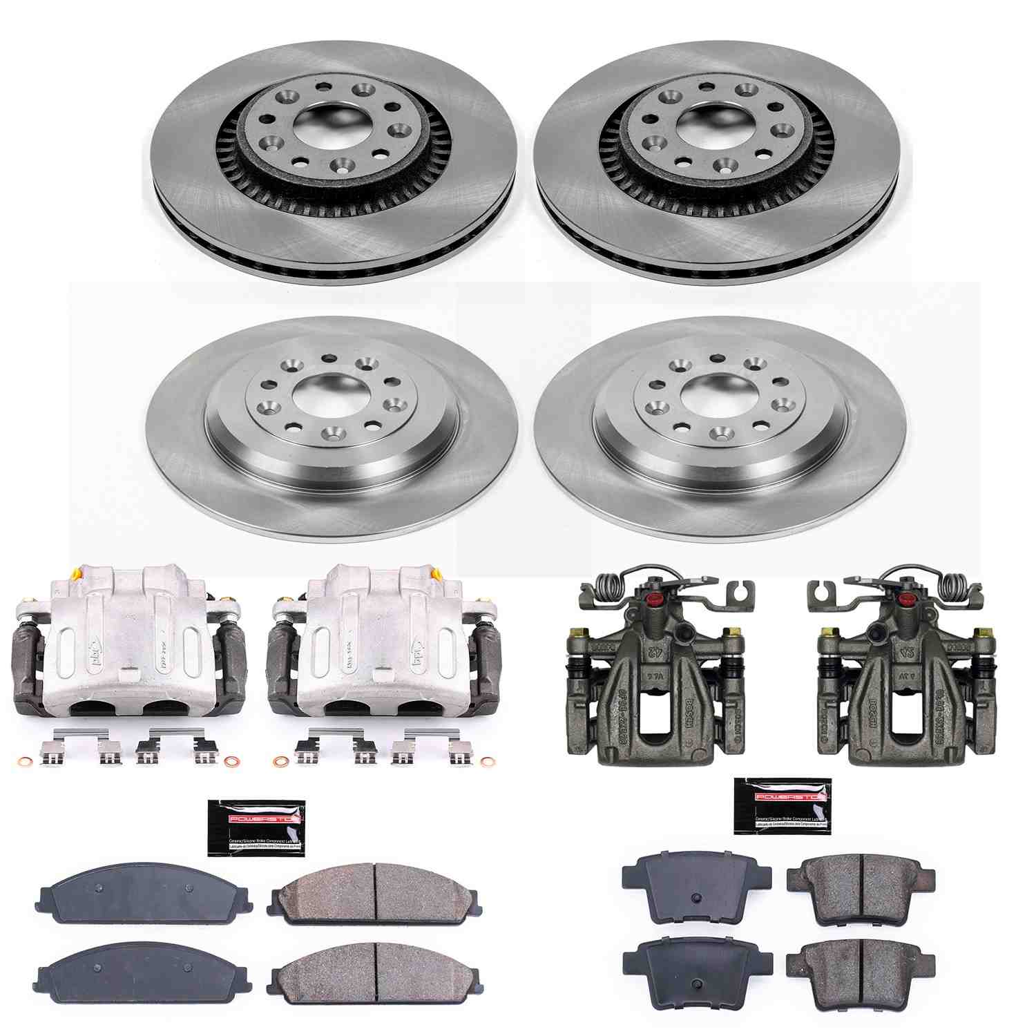 Power Stop 08-09 Ford Taurus X Front & Rear Autospecialty Kit w/Cals