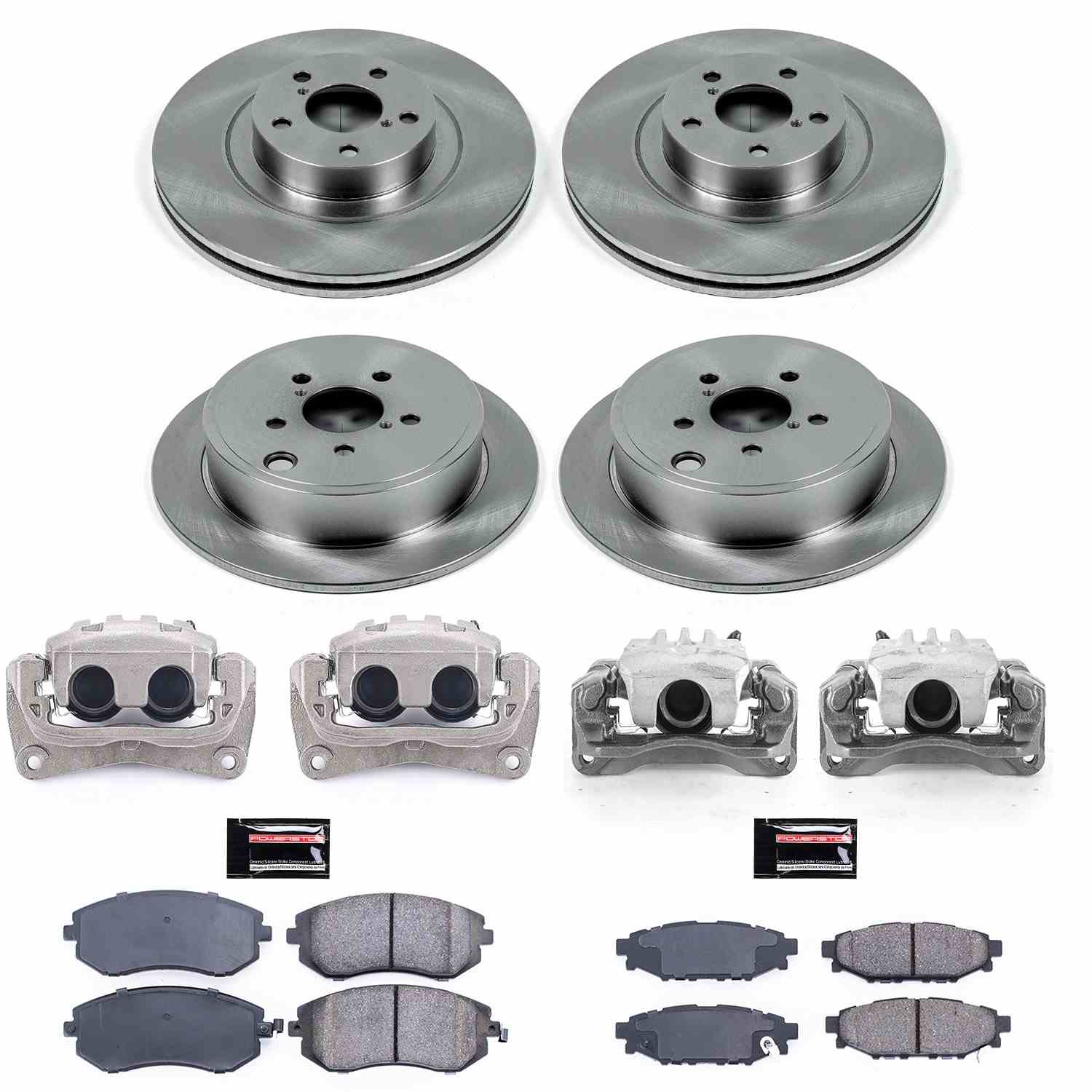 Power Stop 06-09 Subaru Legacy Front & Rear Autospecialty Brake Kit w/Calipers