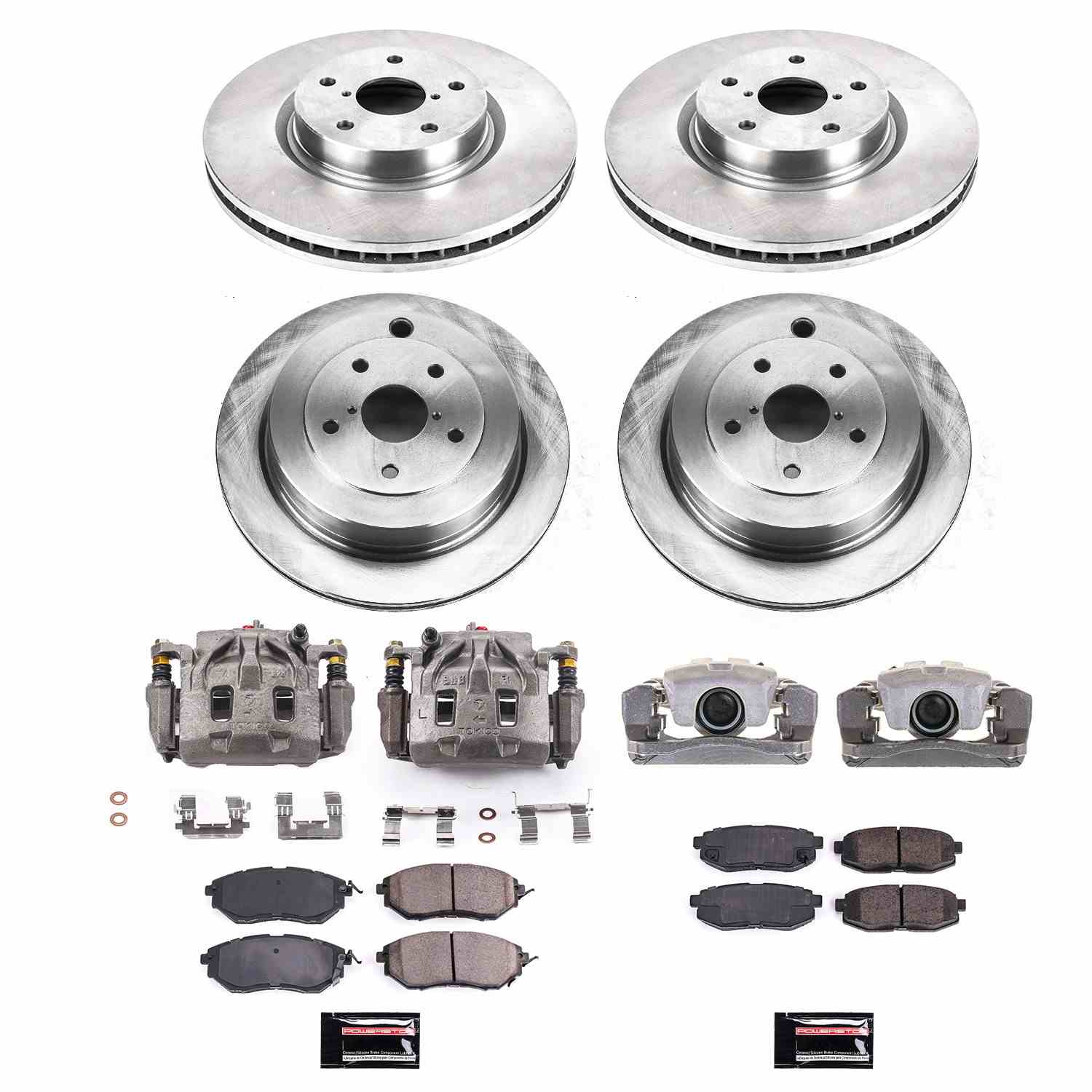 Power Stop 08-14 Subaru Tribeca Front & Rear Autospecialty Kit w/Cals