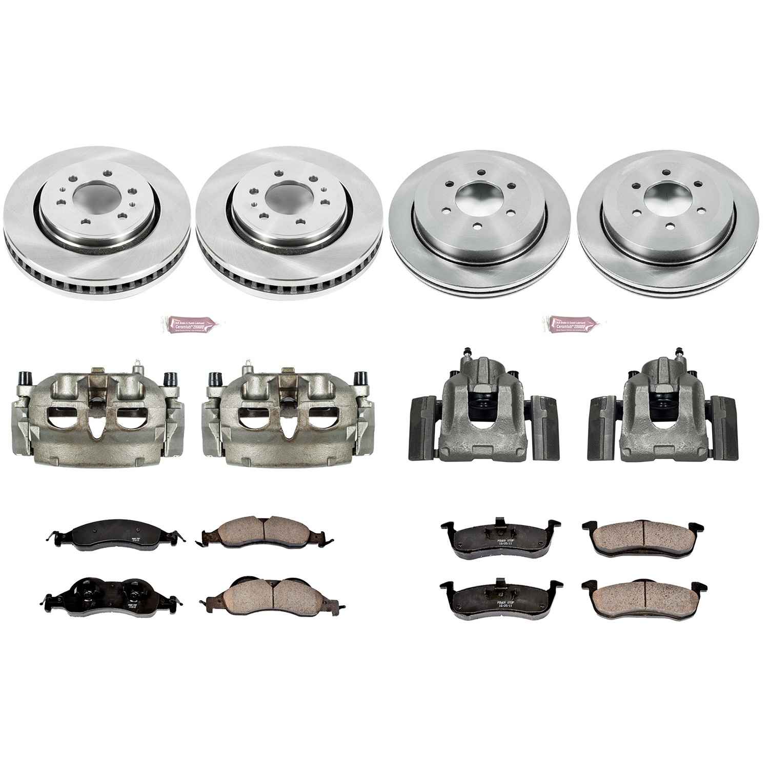 Power Stop 07-09 Ford Expedition Front & Rear Autospecialty Kit w/Cals