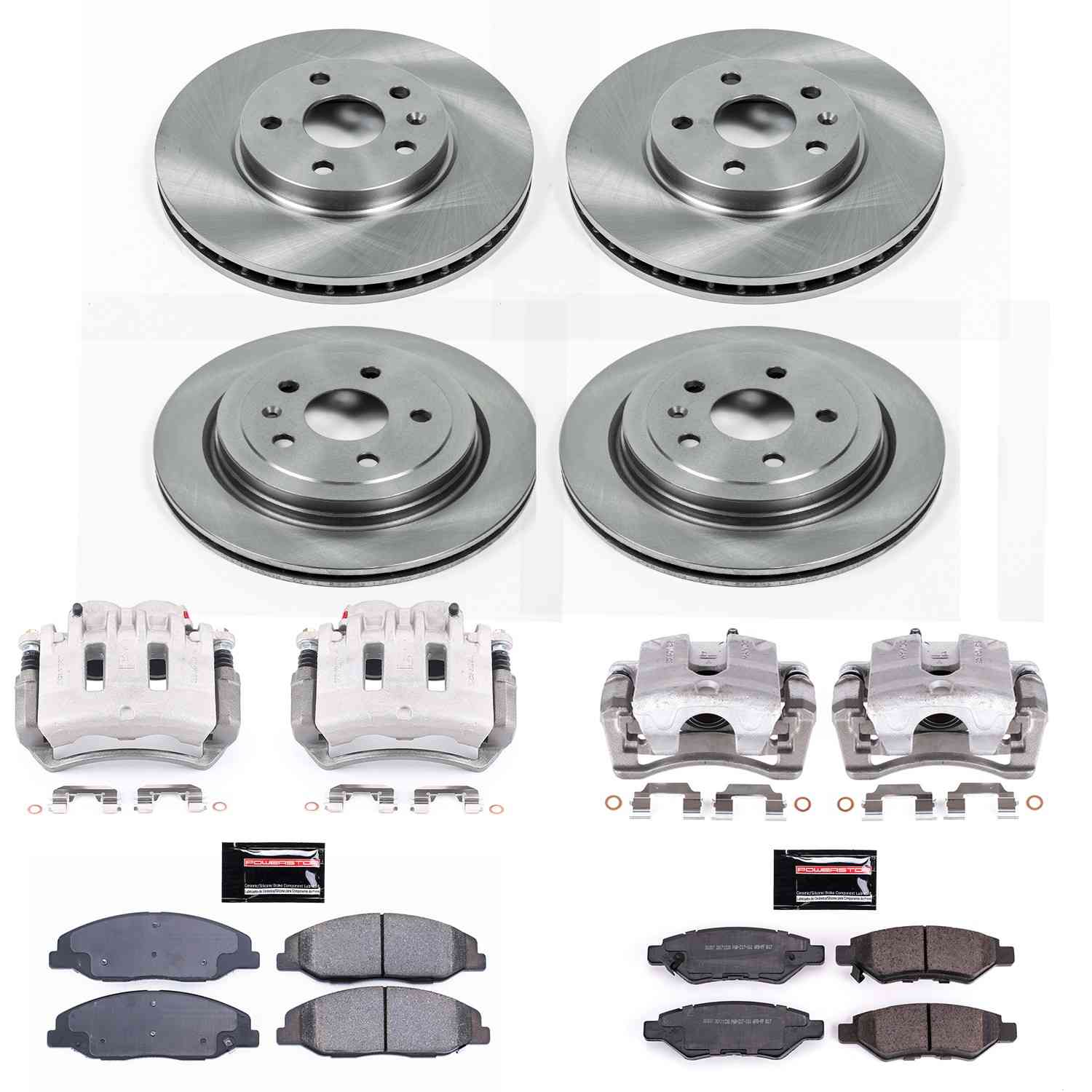 Power Stop 08-14 Cadillac CTS Front & Rear Autospecialty Kit w/Cals
