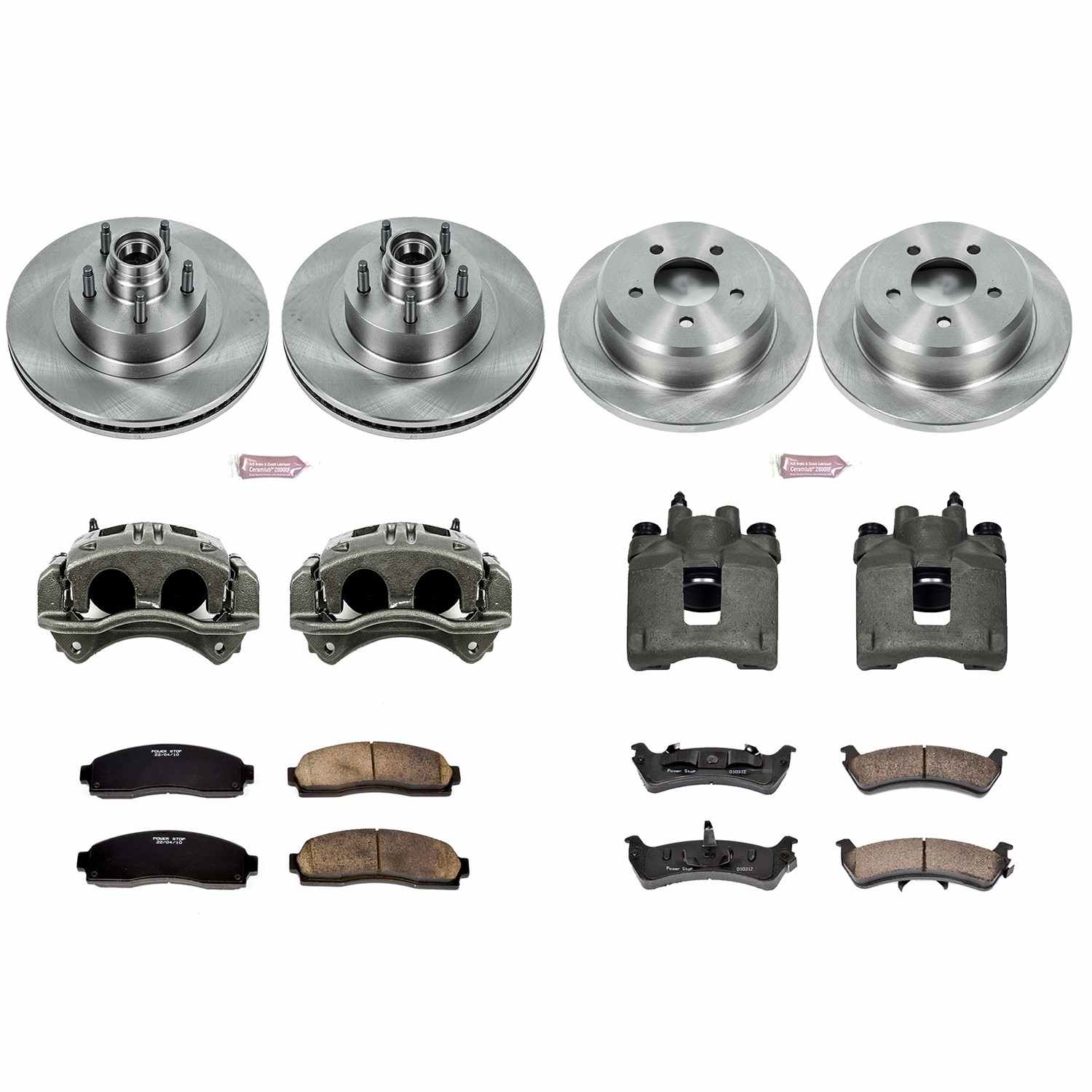 Power Stop 01-02 Ford Explorer Sport Front and Rear Autospecialty Kit w/Cals