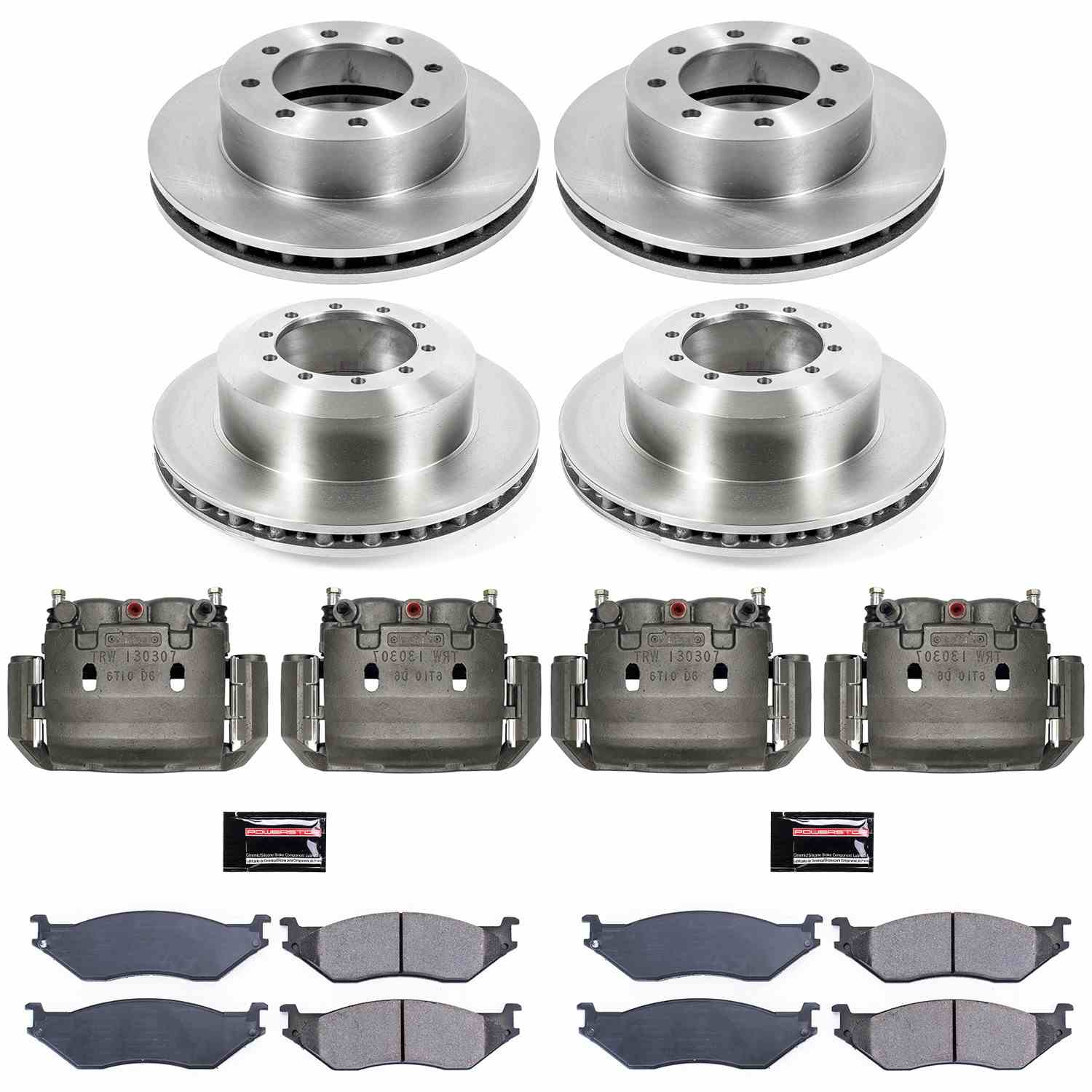 Power Stop 2002 Ford E-550 Econoline Super Duty Front & Rear Autospecialty Kit w/Cals