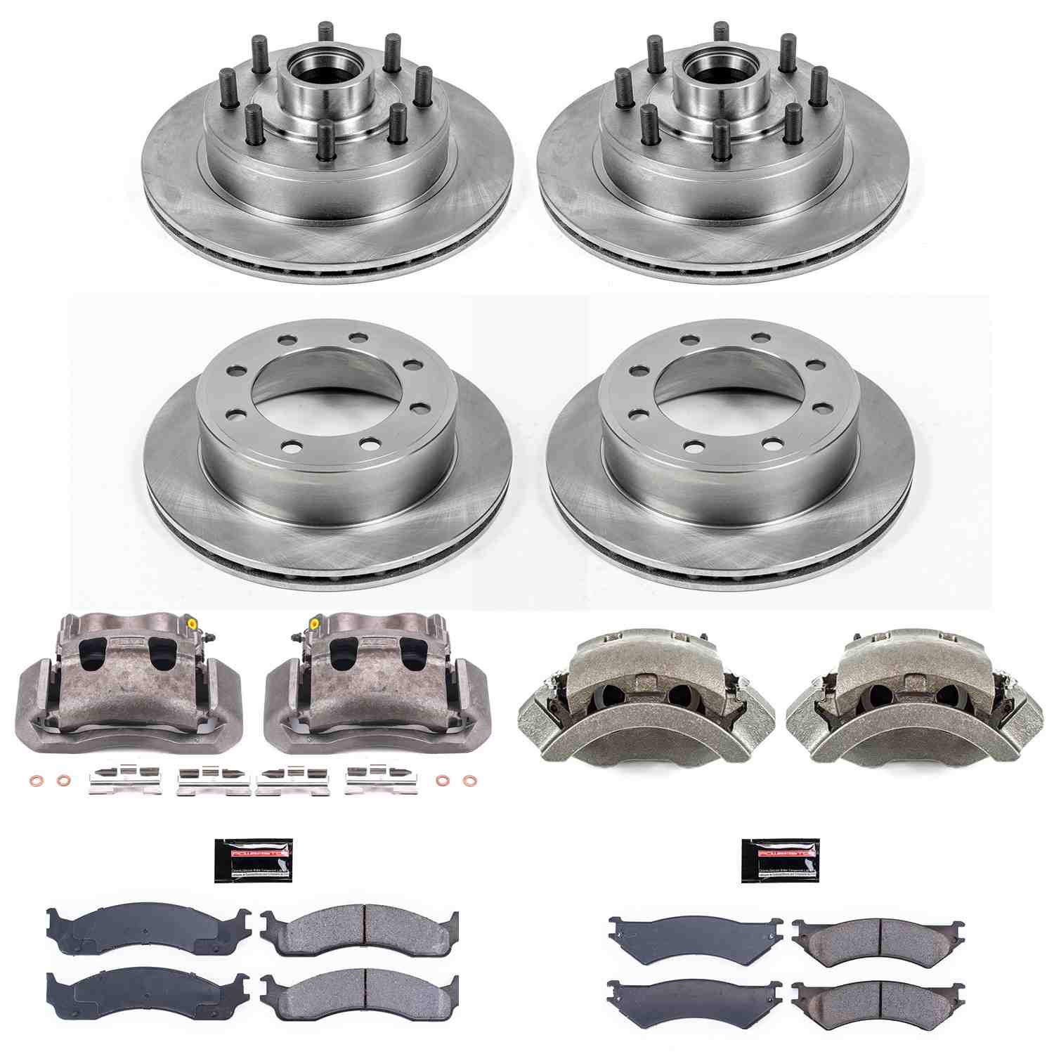 Power Stop 99-02 Ford E-350 Econoline Club Wagon Front & Rear Autospecialty Kit w/Calipers