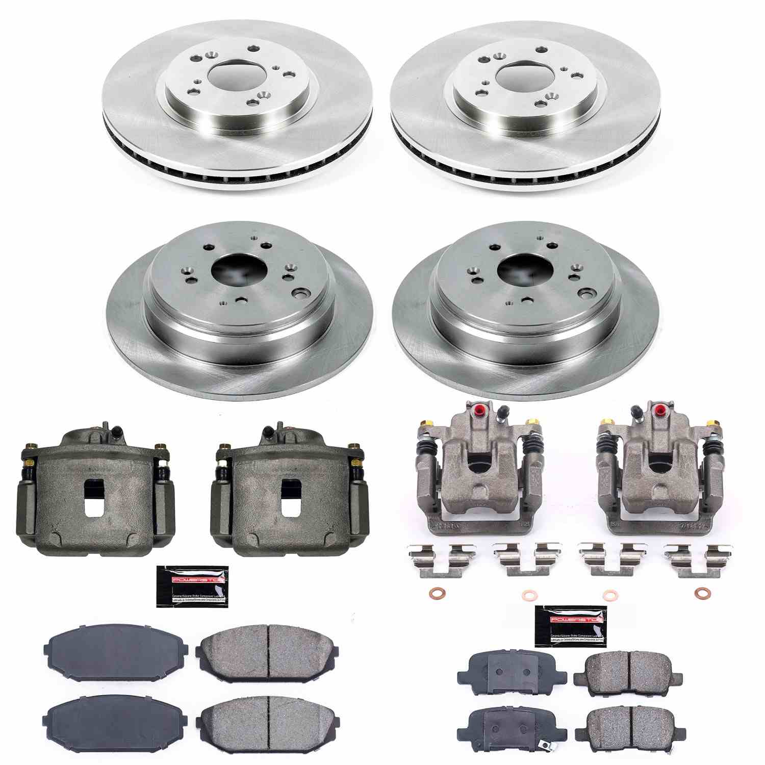 Power Stop 02-04 Honda Odyssey Front & Rear Autospecialty Kit w/Cals