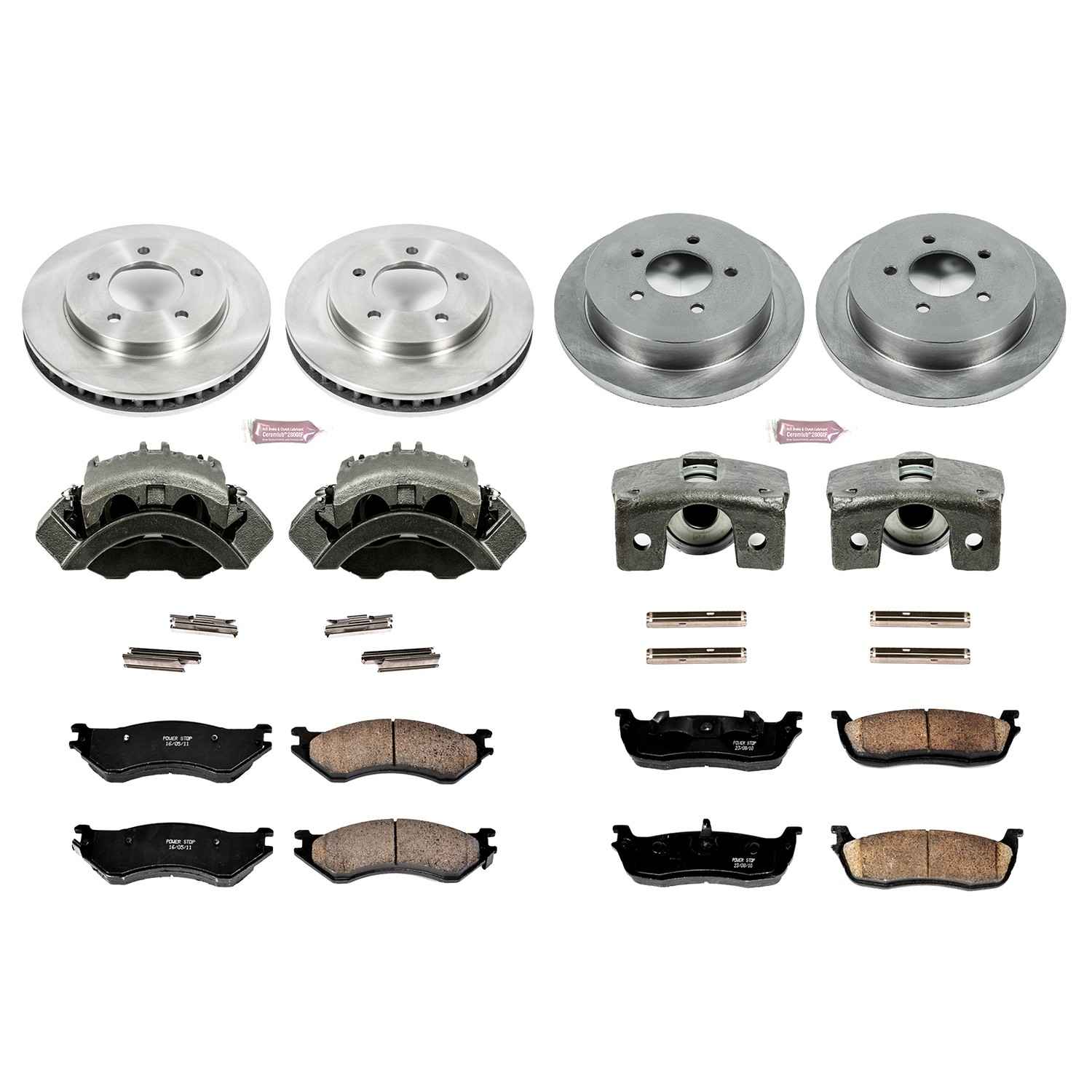Power Stop 00-02 Ford Expedition Front & Rear Autospecialty Kit w/Cals