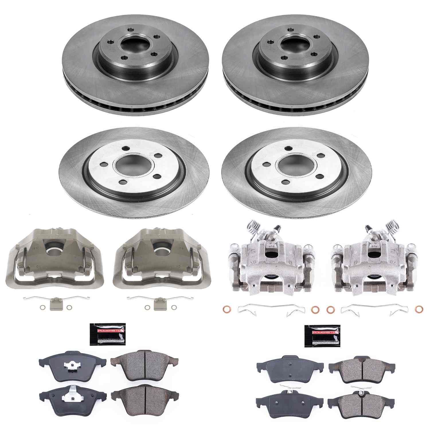 Power Stop 06-11 Volvo V50 Front & Rear Autospecialty Kit w/Cals