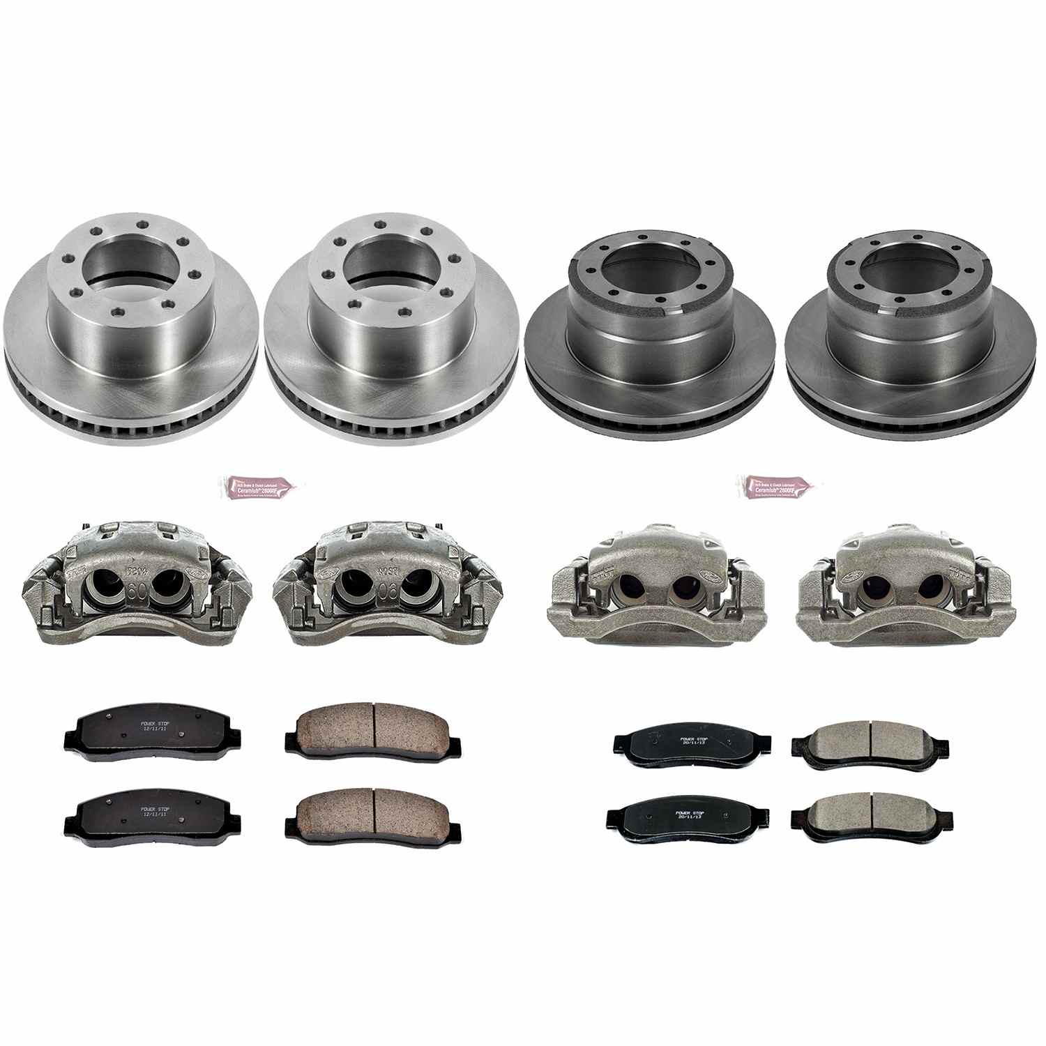 Power Stop 2011 Ford F-350 Super Duty Front & Rear Autospecialty Kit w/Calipers