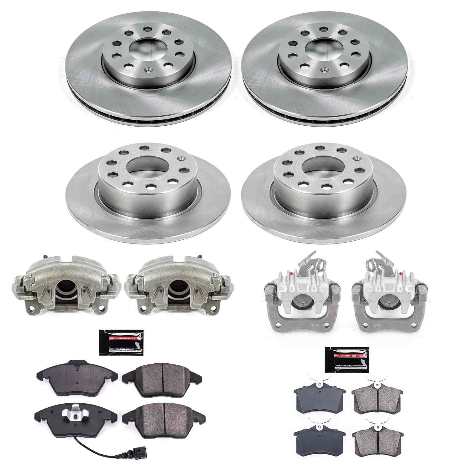 Power Stop 10-12 Audi A3 Front & Rear Autospecialty Brake Kit w/Calipers