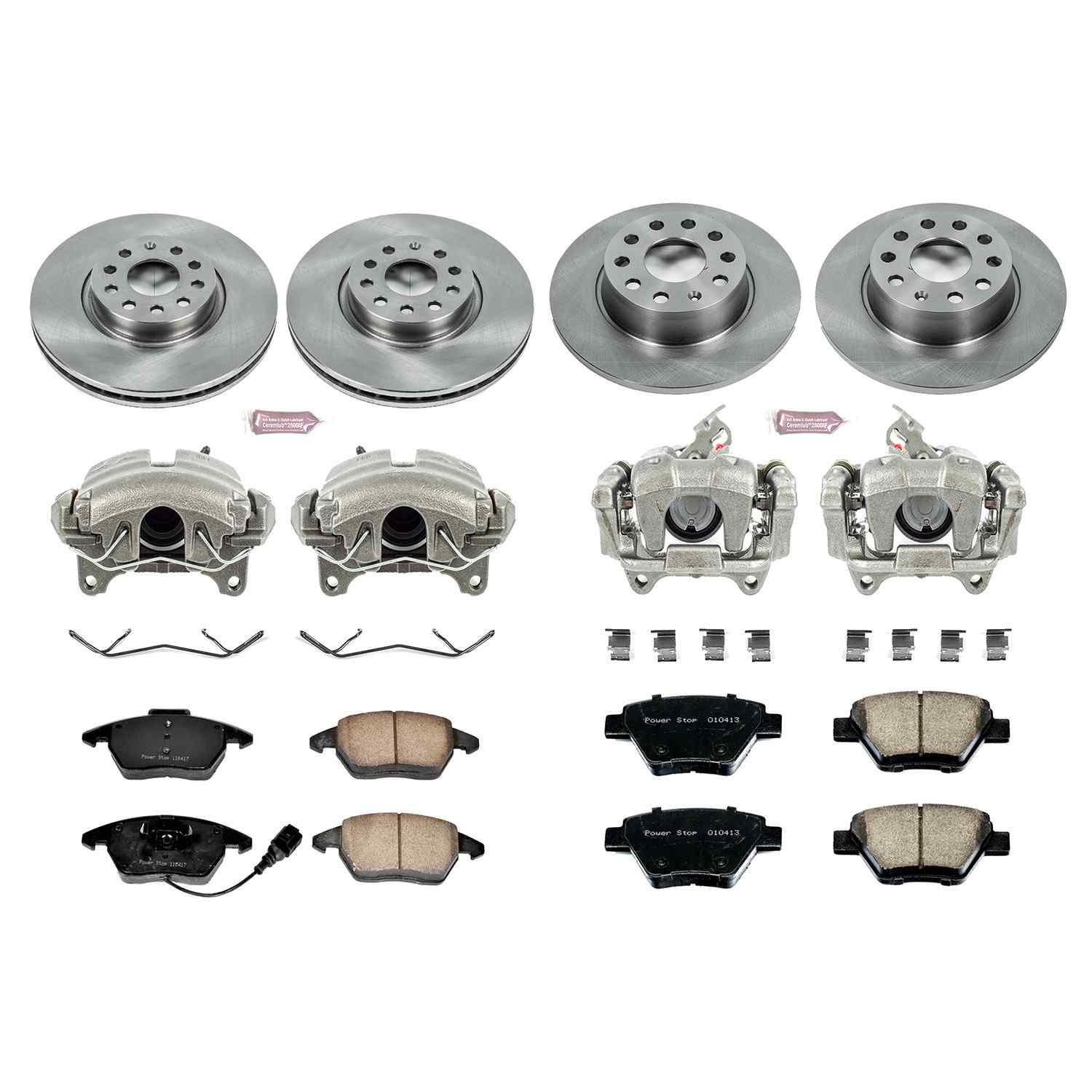 Power Stop 10-12 Audi A3 Front & Rear Autospecialty Brake Kit w/Calipers