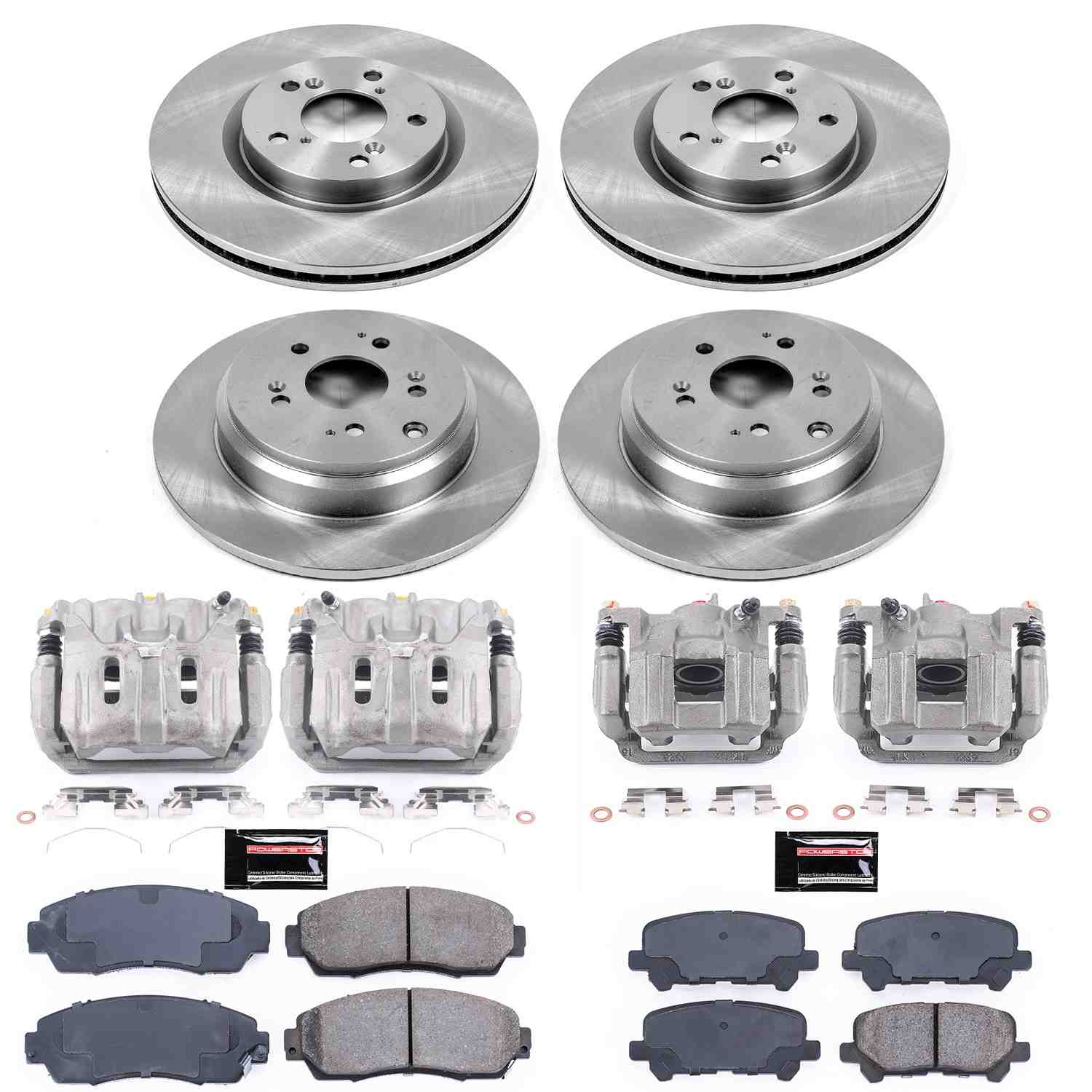 Power Stop 11-14 Honda Odyssey Front & Rear Autospecialty Kit w/Cals