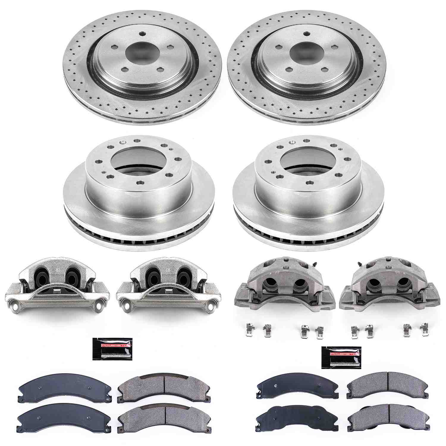 Power Stop 12-14 Chevrolet Silverado 2500 HD Front & Rear Autospecialty Kit w/Cals