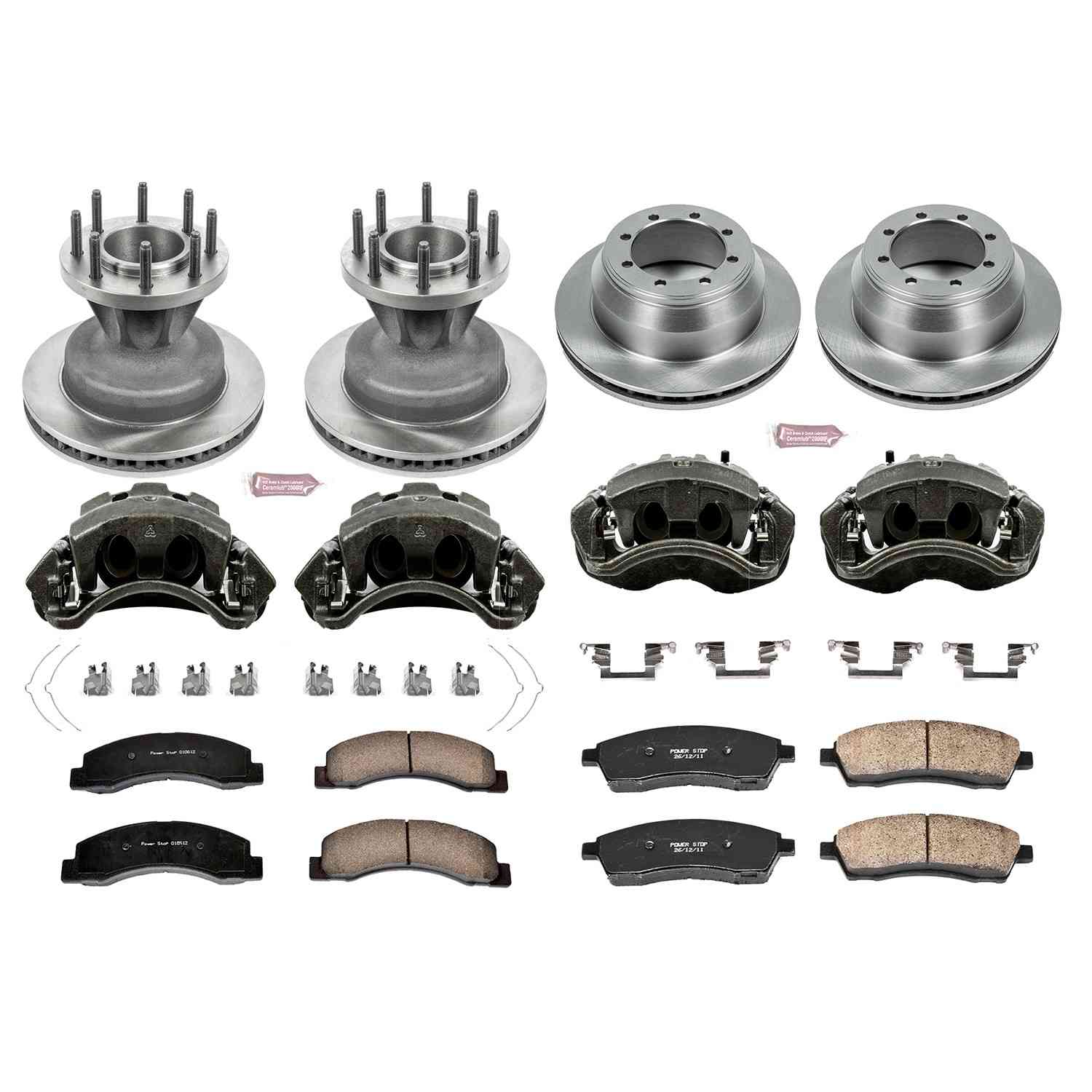 Power Stop 03-04 Ford F-350 Super Duty Front & Rear Autospecialty Kit w/Cals
