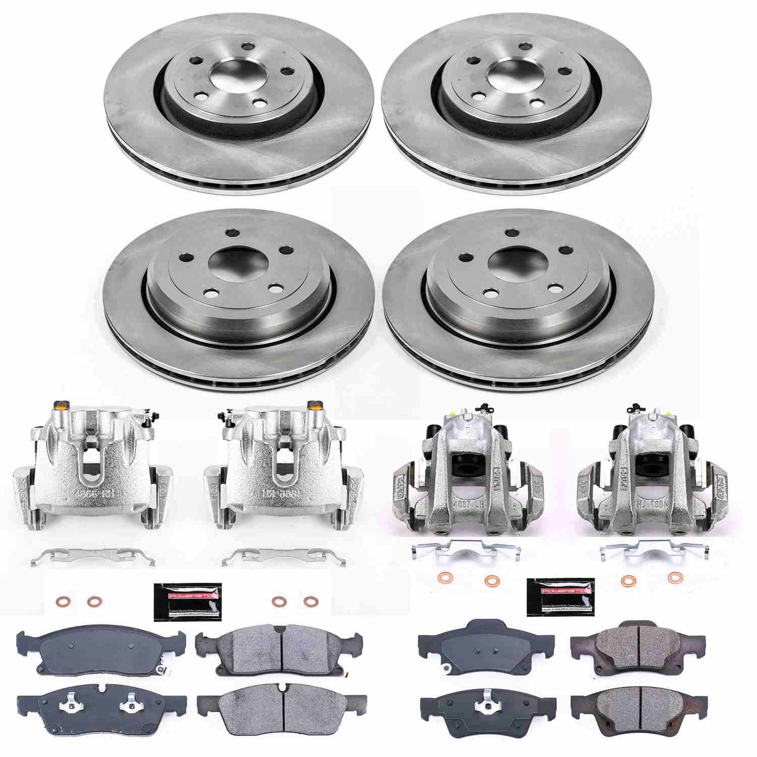 Power Stop 16-19 Jeep Grand Cherokee Front & Rear Autospecialty Kit w/Cals