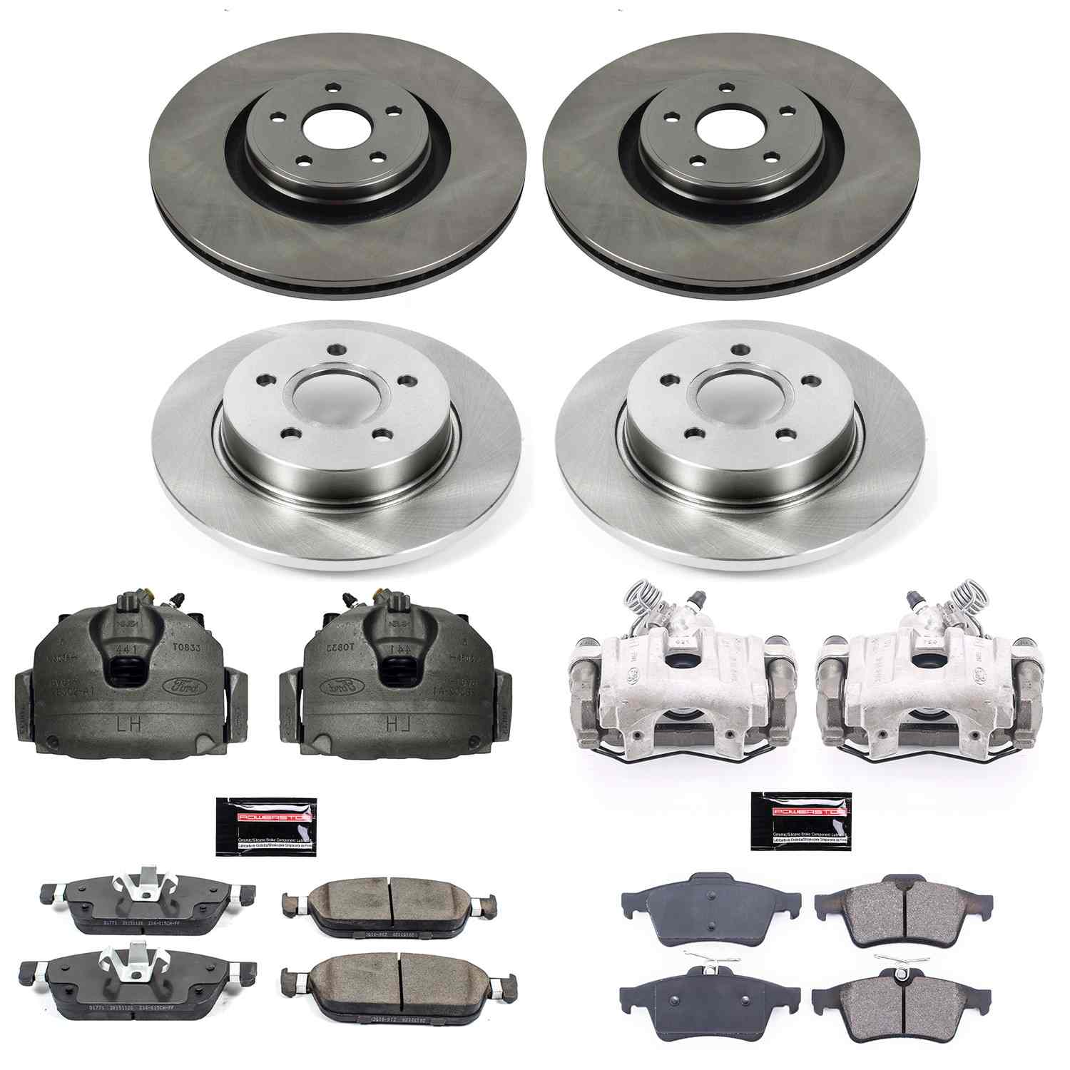 Power Stop 15-18 Ford Focus Front & Rear Autospecialty Kit w/Cals