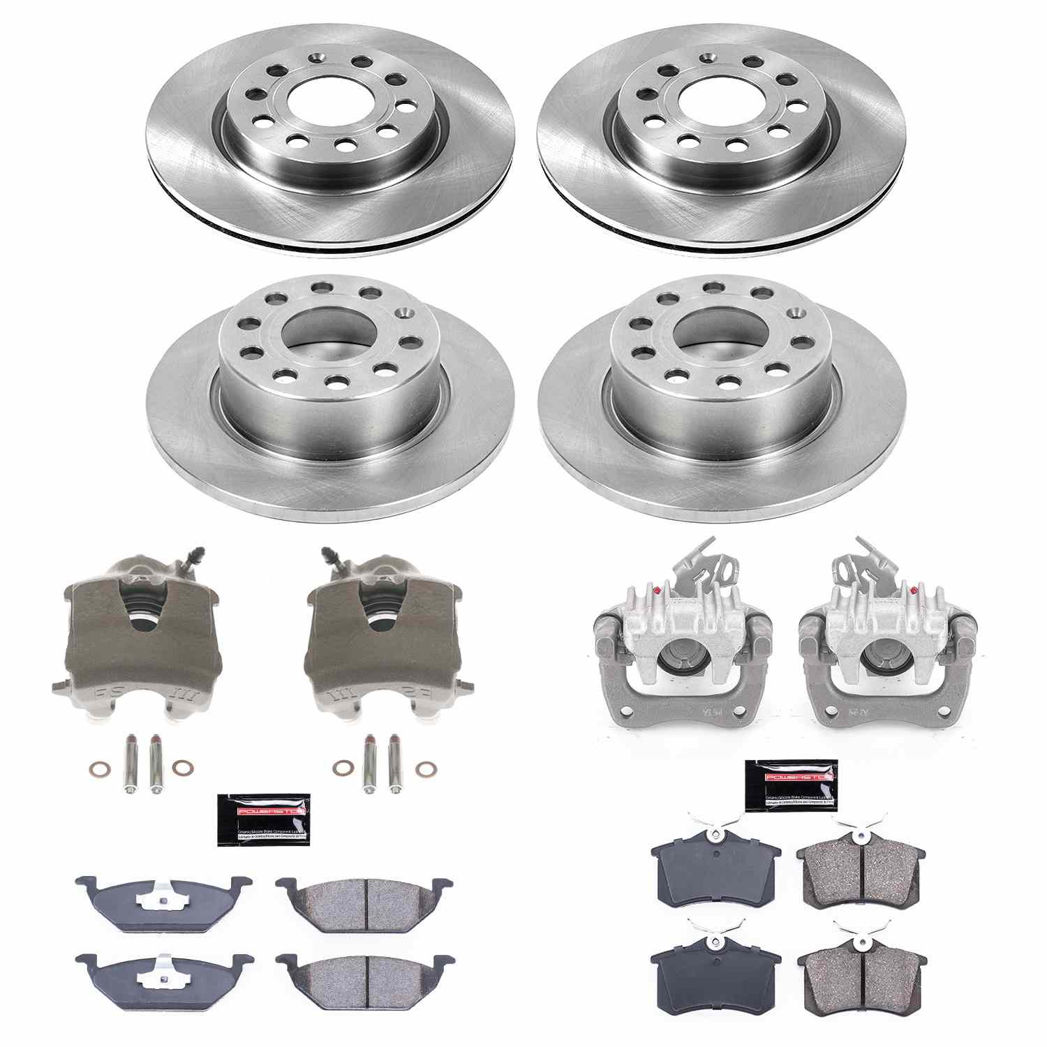 Power Stop 13-15 Volkswagen Jetta Front & Rear Autospecialty Brake Kit w/Calipers