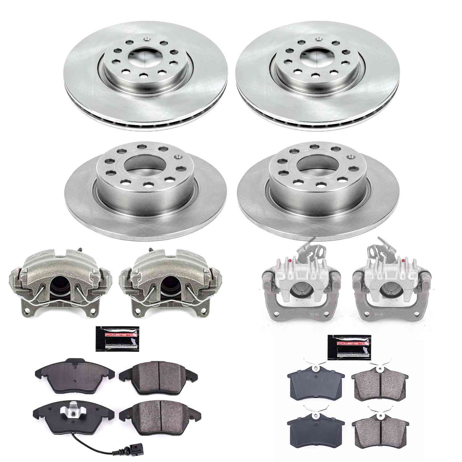 Power Stop 2013 Audi A3 Front & Rear Autospecialty Brake Kit w/Calipers