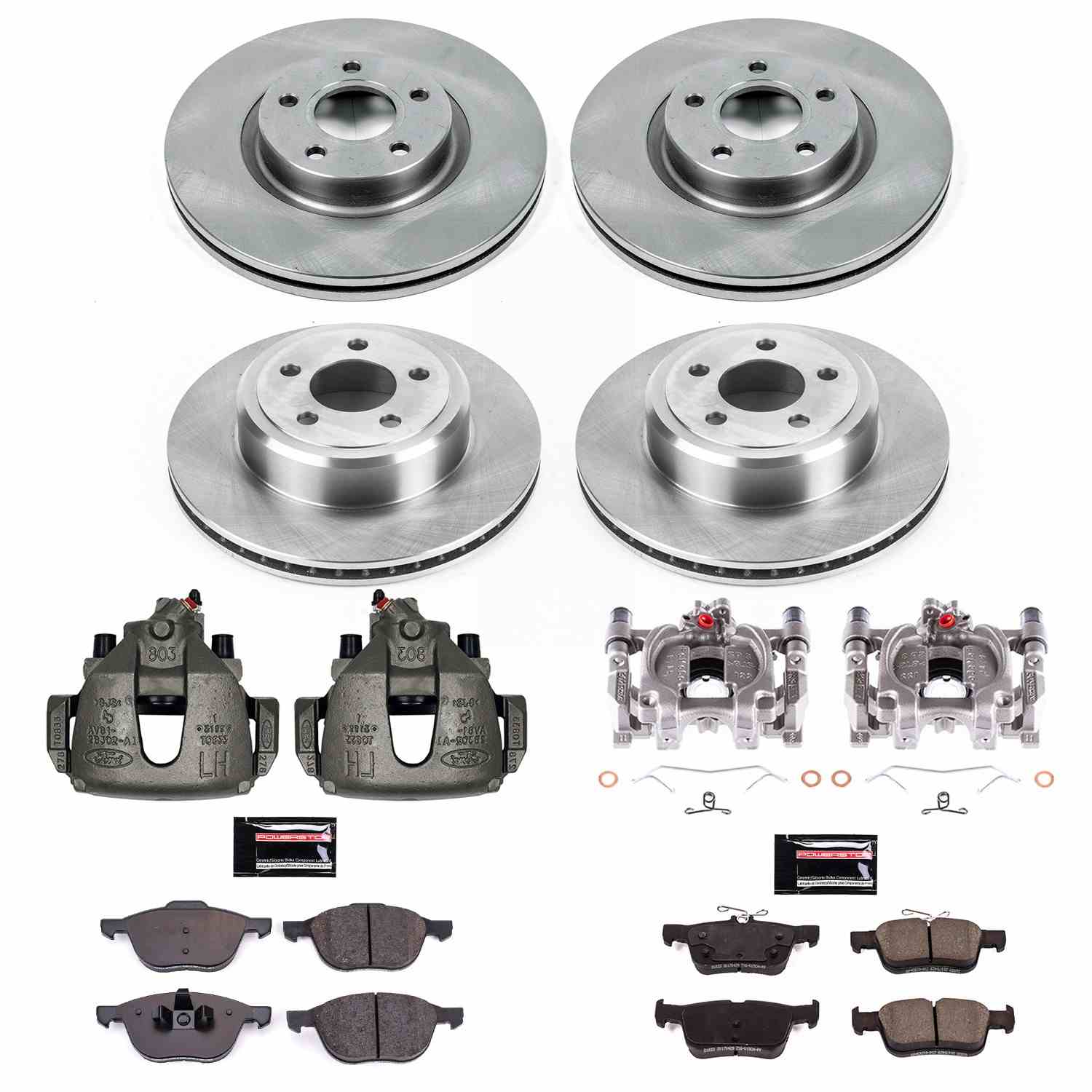Power Stop 17-19 Ford Escape Front and Rear Autospecialty Kit w/Cals