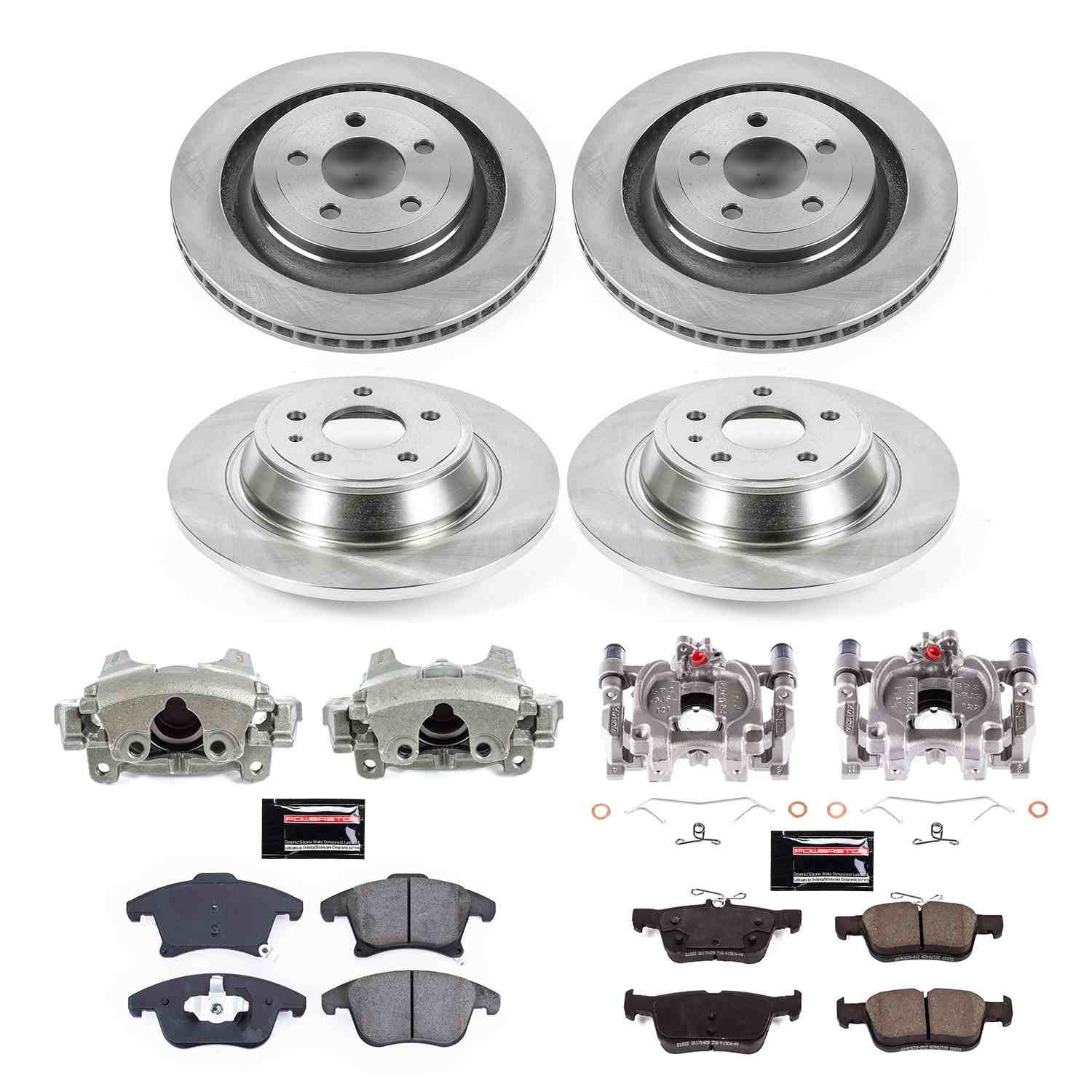 Power Stop 17-20 Ford Fusion Front & Rear Autospecialty Kit w/Cals