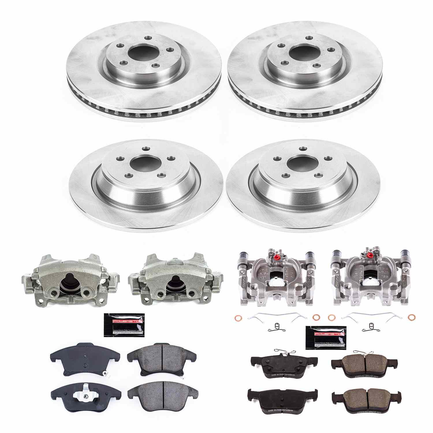 Power Stop 19-20 Ford Police Responder Hybrid Front & Rear Autospecialty Kit w/Cals