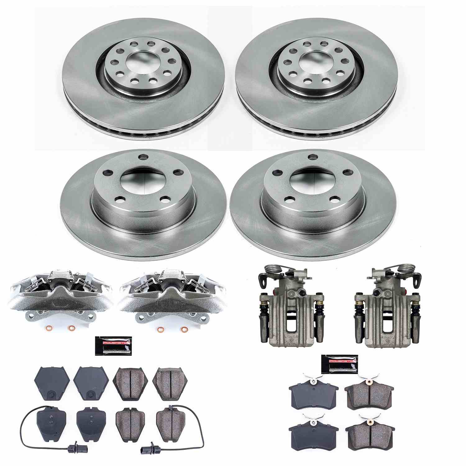 Power Stop 00-01 Audi A6 Quattro Front & Rear Autospecialty Kit w/Cals