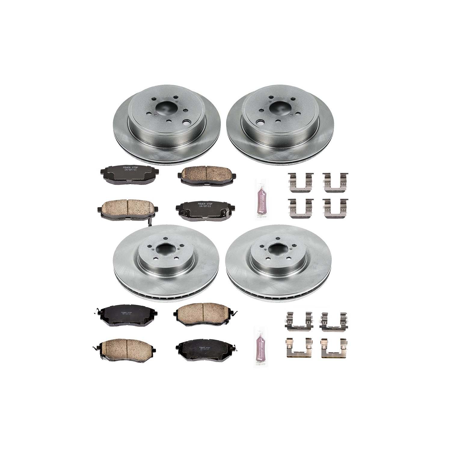 Power Stop 10-14 Subaru Legacy Front & Rear Autospecialty Brake Kit