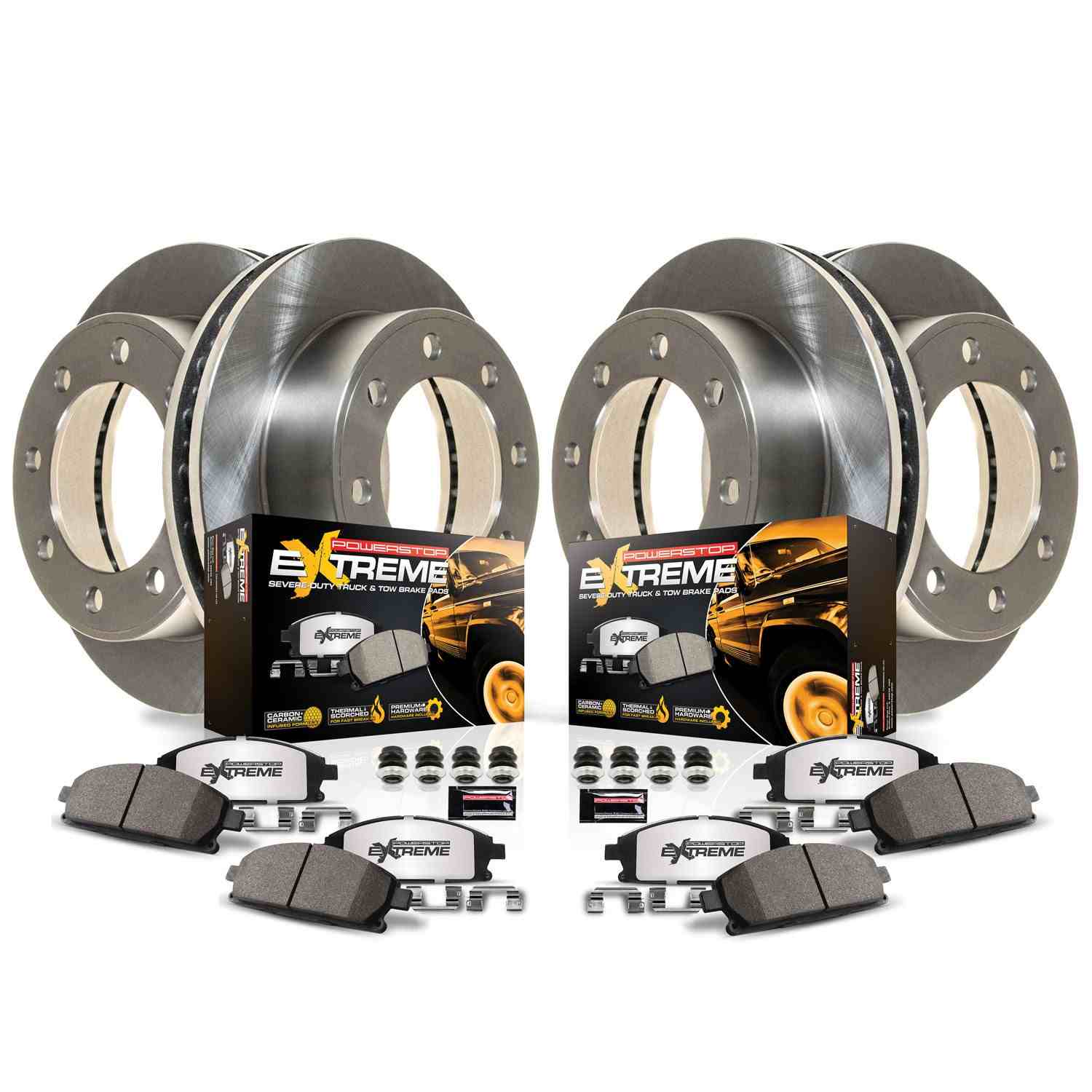 Power Stop 01-11 Workhorse Custom Chassis W22 Front & Rear Medium Duty Kit