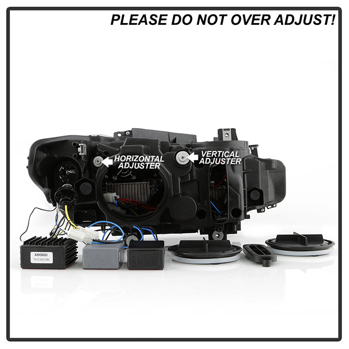 xTune BMW F30 LED DRL Projector Headlights - Black (PRO-JH-BMWF3012-LED-BK)
