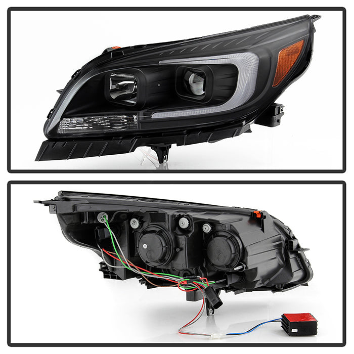 xTune 13-15 Chevy Malibu (Halogen Models Only) DRL Light Bar Proj. Headlights - Black PRO-JH-CM13-LB
