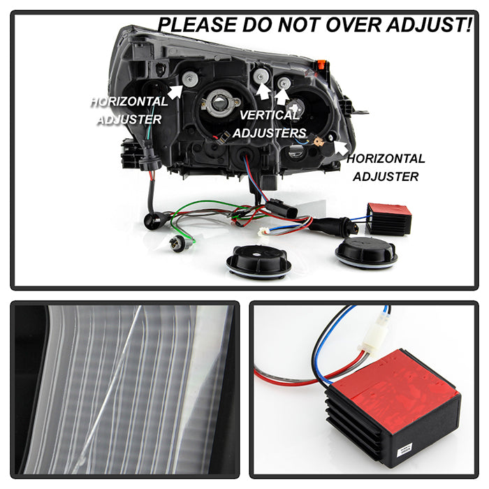 xTune 13-15 Chevy Malibu (Halogen Models Only) DRL Light Bar Proj. Headlights - Black PRO-JH-CM13-LB