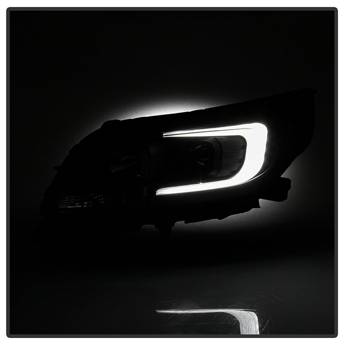 xTune 13-15 Chevy Malibu (Halogen Models Only) DRL Light Bar Proj. Headlights - Black PRO-JH-CM13-LB