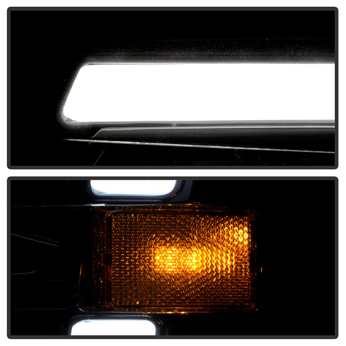 xTune 02-09 Chevrolet Trailblazer Projector Headlights Light Bar DRL - Black (PRO-JH-CTB02-LBDRL-BK)