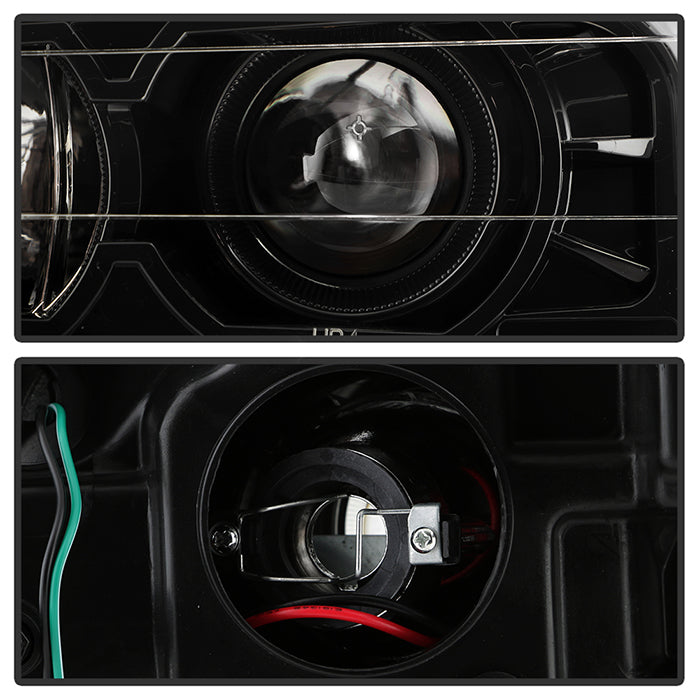 xTune 02-09 Chevrolet Trailblazer Projector Headlights Light Bar DRL - Black (PRO-JH-CTB02-LBDRL-BK)
