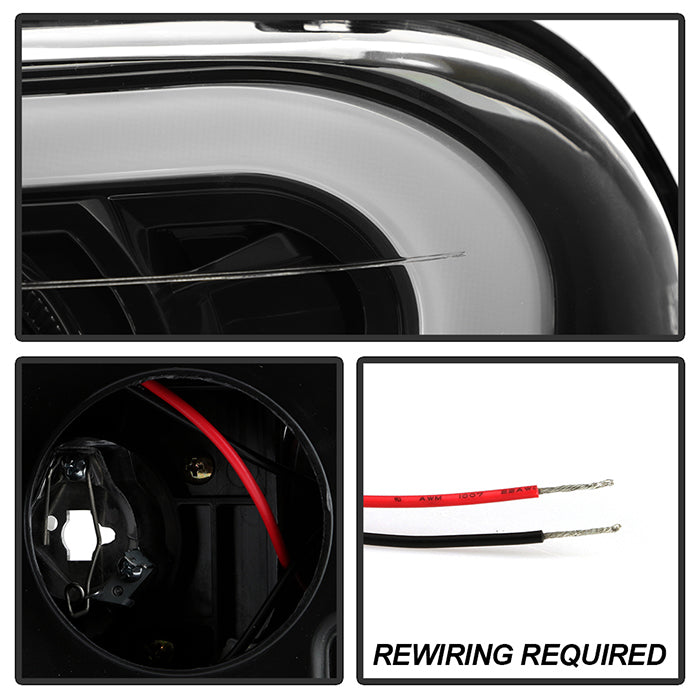 xTune 02-09 Chevrolet Trailblazer Projector Headlights Light Bar DRL - Black (PRO-JH-CTB02-LBDRL-BK)
