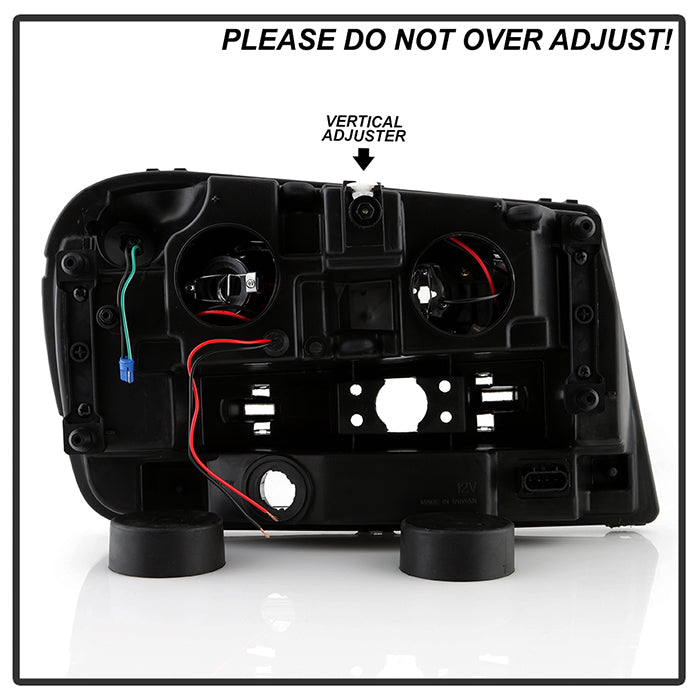 xTune 02-09 Chevrolet Trailblazer Projector Headlights Light Bar DRL - Black (PRO-JH-CTB02-LBDRL-BK)