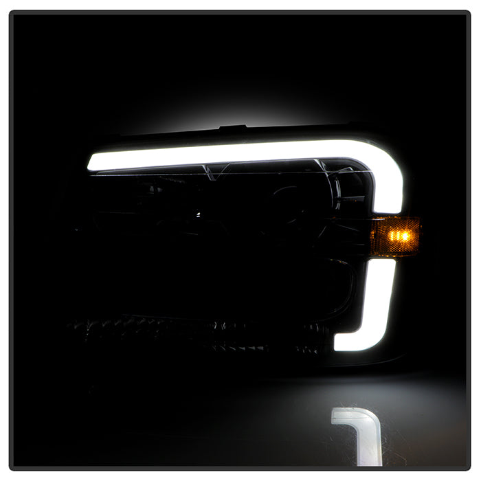 xTune 02-09 Chevrolet Trailblazer Projector Headlights Light Bar DRL - Black (PRO-JH-CTB02-LBDRL-BK)