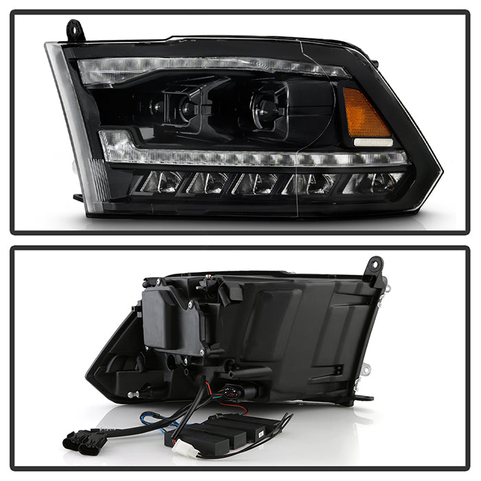 Spyder 09-18 Dodge Ram 1500 (Halogen Model Only) Full LED Headlights - Black (PRO-JH-DR09-FLED-BK)
