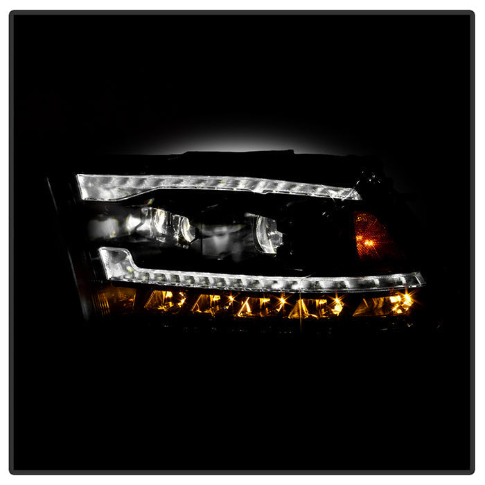 Spyder 09-18 Dodge Ram 1500 (Halogen Model Only) Full LED Headlights - Black (PRO-JH-DR09-FLED-BK)
