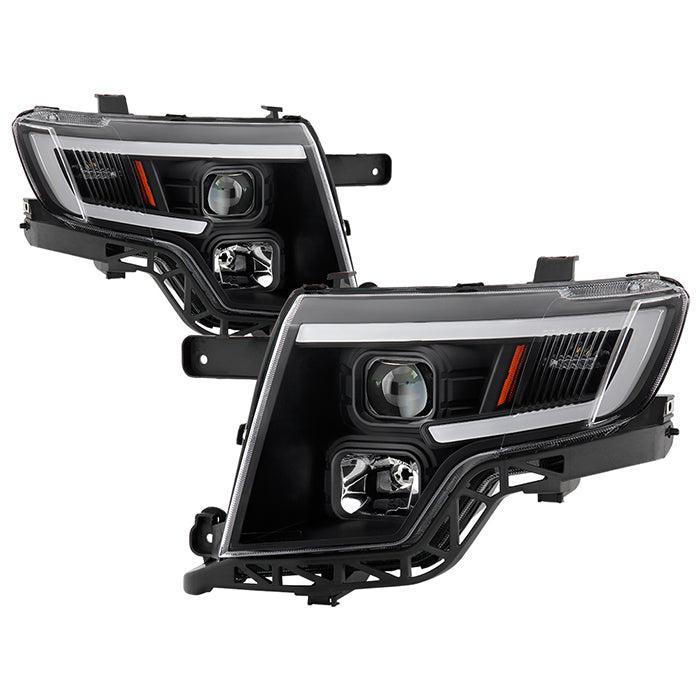 xTune Ford Edge 07-10 Light Bar Projector Headlights - Black (PRO-JH-FEDGE07-LB-BK)