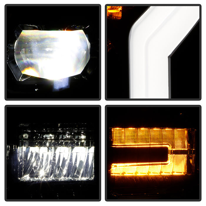 xTune 17-19 Ford F250/350 Super Duty Halogen Only Full LED Headlights - Blk (PRO-JH-FF25017-FLED-BK)