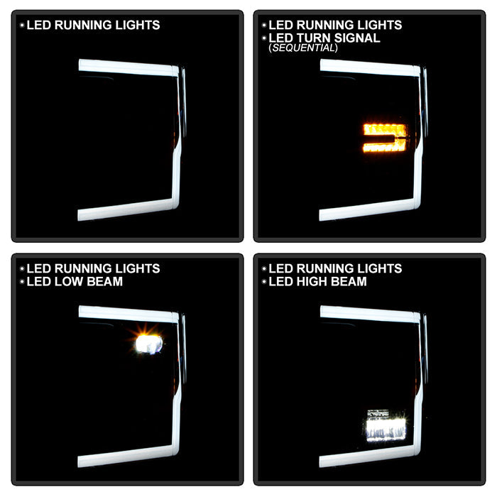 xTune 17-19 Ford F250/350 Super Duty Halogen Only Full LED Headlights - Blk (PRO-JH-FF25017-FLED-BK)