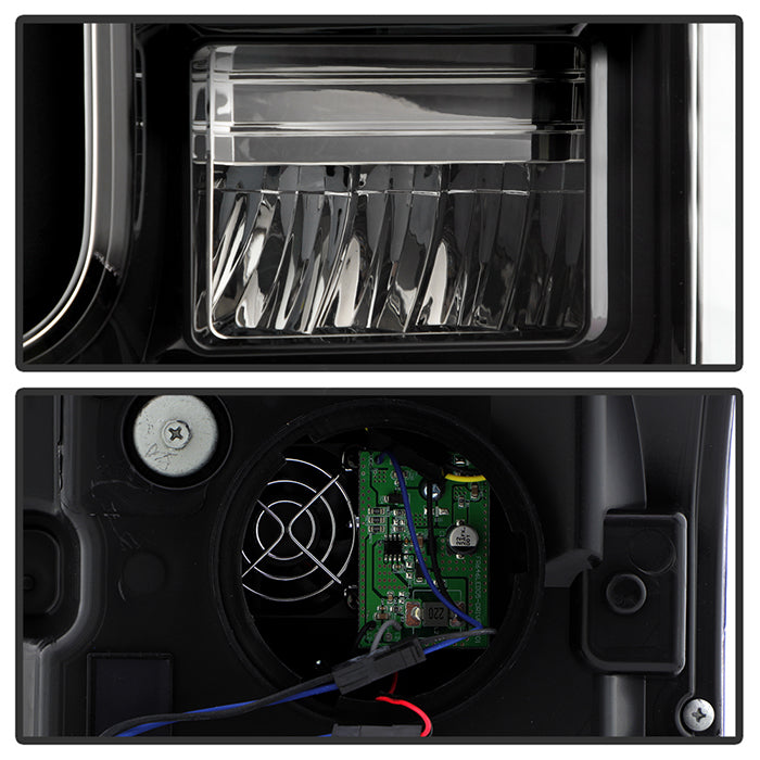 xTune 17-19 Ford F250/350 Super Duty Halogen Only Full LED Headlights - Blk (PRO-JH-FF25017-FLED-BK)
