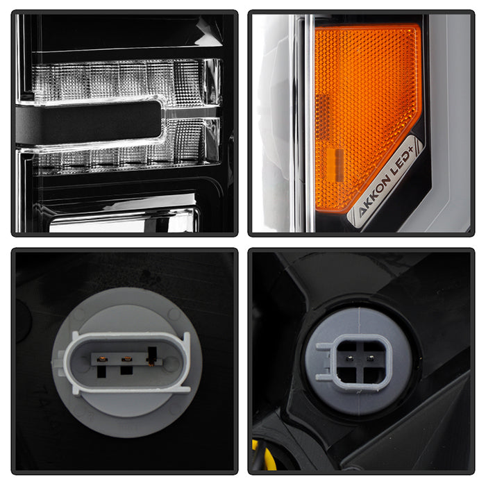 xTune 17-19 Ford F250/350 Super Duty Halogen Only Full LED Headlights - Blk (PRO-JH-FF25017-FLED-BK)