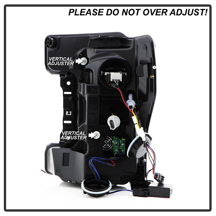 xTune 17-19 Ford F250/350 Super Duty Halogen Only Full LED Headlights - Blk (PRO-JH-FF25017-FLED-BK)