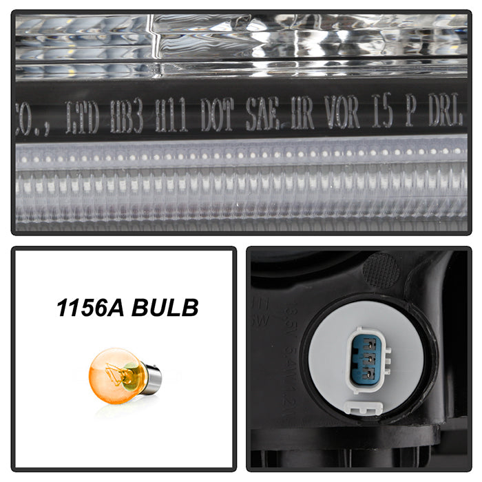 xTune 13-15 Honda Accord LED Blue Start / Sequential Signal DRL Proj - Blk - PRO-JH-HA14-4D-SLED-BK