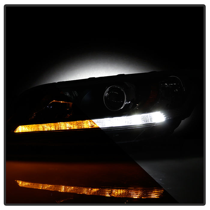 xTune 13-15 Honda Accord LED Blue Start / Sequential Signal DRL Proj - Blk - PRO-JH-HA14-4D-SLED-BK