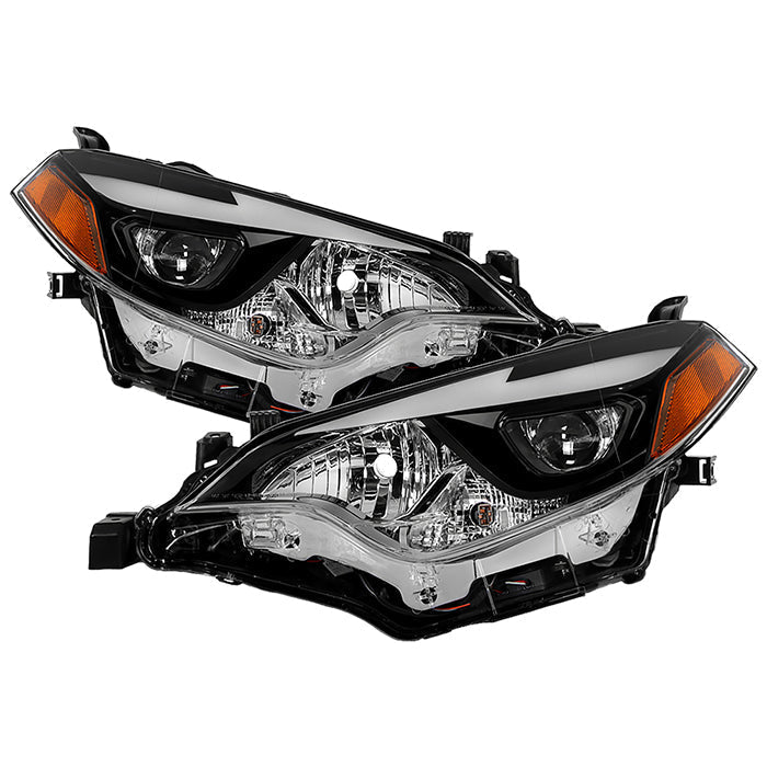 xTune 14-16 Toyota Corolla w/LED DRL (OE Style) Headlights - Black w/ Chrome (PRO-JH-TCOL14-LED-BK)