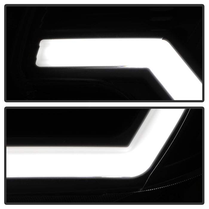 xTune 12-15 Toyota Tacoma Projector Headlights w/ Light Bar - Black (PRO-JH-TTA12-LB-BK)